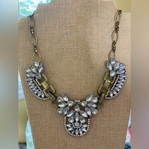 Jack E Ohs NYC Jeweled Antiqued Gold‎ Tone Necklace